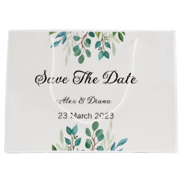 Botanischer Kranz-Grünplatz Save the Date Große Geschenktüte