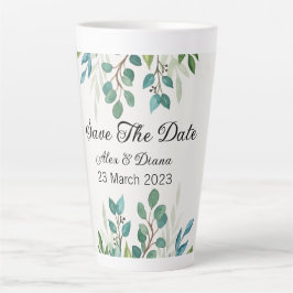 Botanischer Kranz-Grünplatz Save the Date Milchtasse