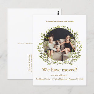 Botanischer Kranz haben wir das neue Address-Foto  Postkarte