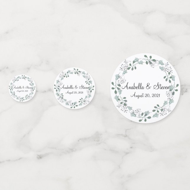 Botanischer Kranz-Kranz-Blätter Konfetti (Rückseiten)