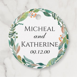 Botanischer Kranz mit eigener Wasserfarbe Geschenkanhänger