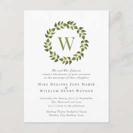 Botanischer Kraut-Grüne Hochzeit Einladungspostkarte