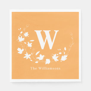 Botanischer Kreidegelb mit Mit Monogramm Klassiker Serviette