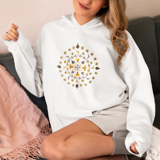 Botanischer Kreis Gedrückte Blume Aus Original Hoodie
