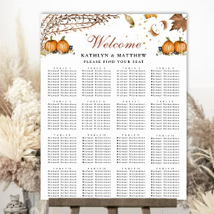 Botanischer Kürbis Herbst Hochzeit 16 Tischsitze Poster