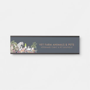 Botanischer landwirtschaftlicher Tierkater Hund Vo Türschild