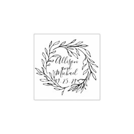 Botanischer Laurel Blätter Wreath Wedding Gummistempel