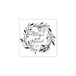 Botanischer Laurel Blätter Wreath Wedding Gummistempel