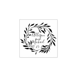 Botanischer Laurel Blätter Wreath Wedding Gummistempel