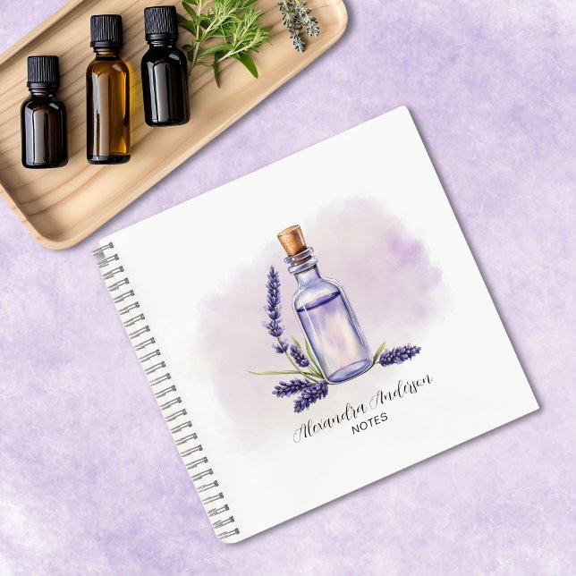 Botanischer Lavendel Essenzielle Öle Wasserfarbe Notizbuch (otanical Lavende Essential Oils Floral Watercolor Notebook)