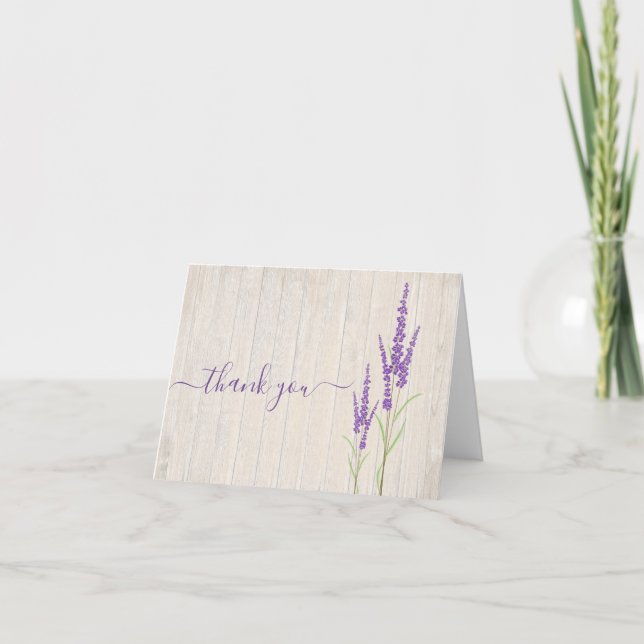 Botanischer Lavendel | Gefaltete Dankeskarte (Vorderseite)