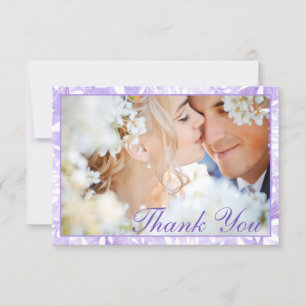 Botanischer Lavendel White Blätter FOTO Hochzeit Dankeskarte