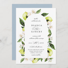 Botanischer Lemon-Arch-Rahmen Einladung zur Hochze