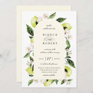 Botanischer Lemon-Arch-Rahmen Einladung zur Hochze