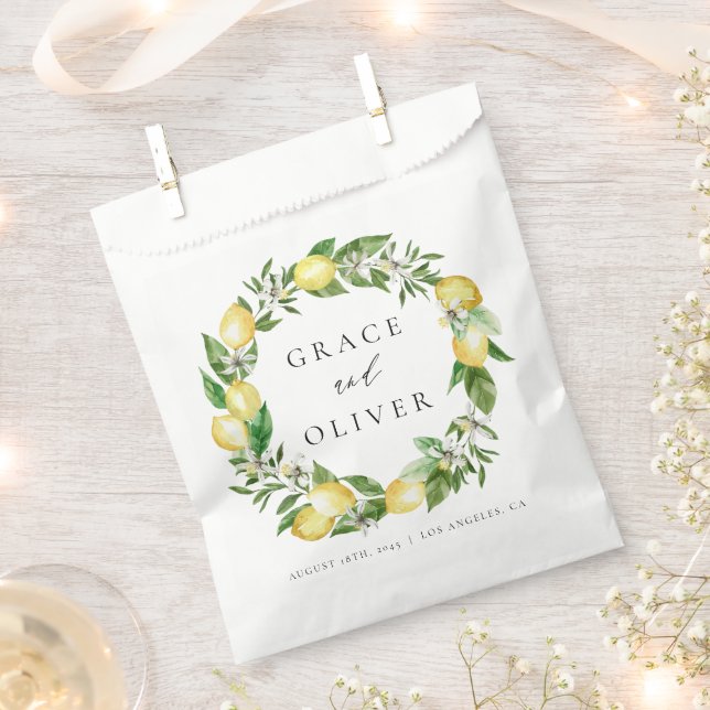 Botanischer Lemon und Grün Vielen Dank für Ihre Ho Geschenktütchen (Ausgeschnitten)