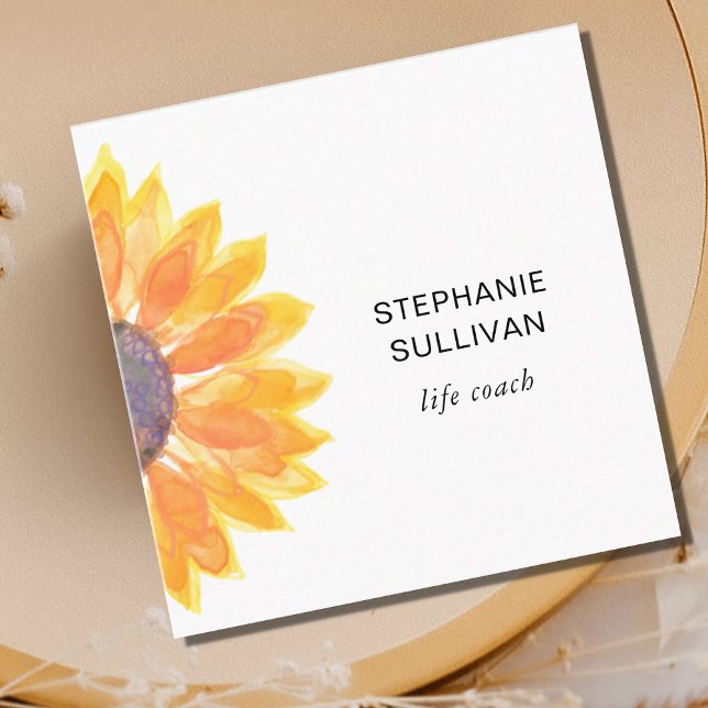 Botanischer Life Coach Quadratische Visitenkarte (Von Creator hochgeladen)