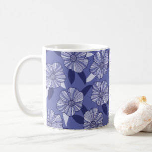 Botanischer Lila Blumenstrauß Kaffeetasse