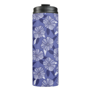Botanischer Lila Blumenstrauß Thermosbecher