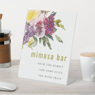 Botanischer Mimosa-Bar Sockelschild