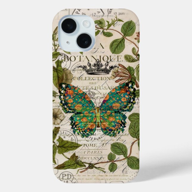 Botanischer Monarchschmetterling Case-Mate iPhone Hülle (Rückseite)