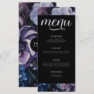 Botanischer Mondlicht | Gothic Floral Wedding Menükarte