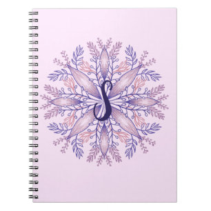 Botanischer Monogramm-Cocktail-Kern Notizblock