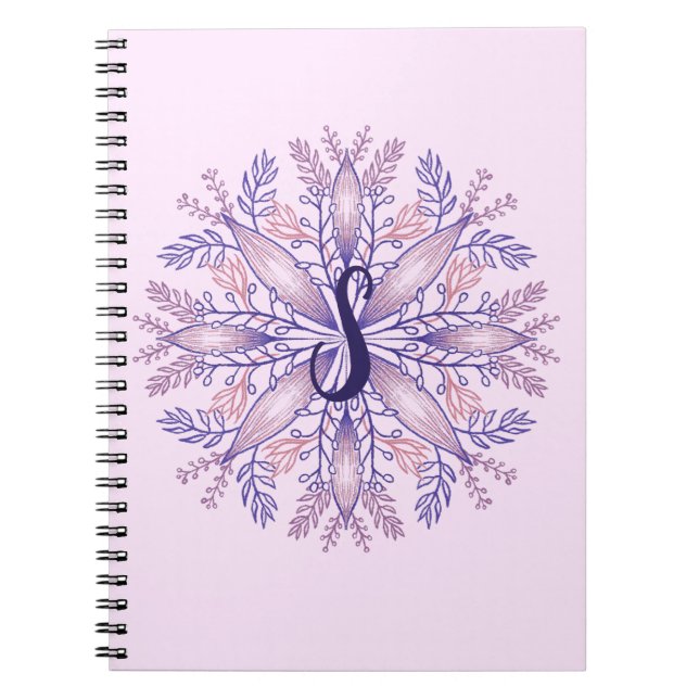 Botanischer Monogramm-Cocktail-Kern Notizblock (Vorderseite)