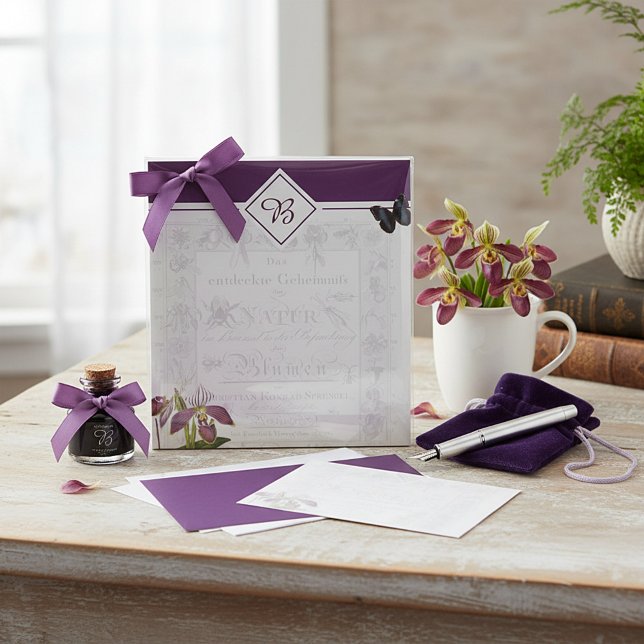 Botanischer Notizblock mit Orchideen und Schmetter (Von Creator hochgeladen)