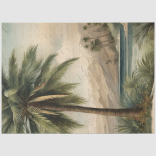 Botanischer Palmenbaum Wasserfarben Ephemere Seidenpapier