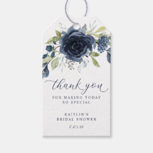 Botanischer Polterabend von Navy Blue Floral Geschenkanhänger