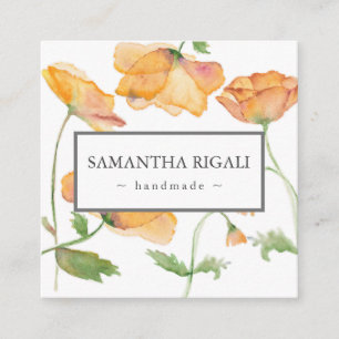 Botanischer QR Code Business Card - Orange Blume Begleitkarte
