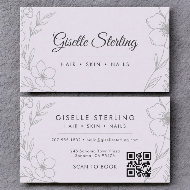 Botanischer QR Code Lavender Lila Blumenbeauty Visitenkarte (Von Creator hochgeladen)