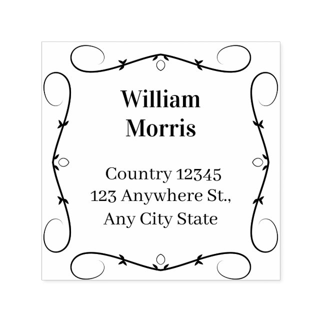 Botanischer Quadrat-Stempel mit individuellem Abse Permastempel (Design)