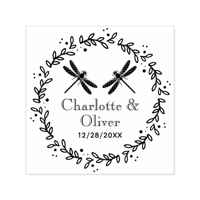 Botanischer Rahmen 2 Dragonflies - Couponnamen Dat Permastempel (Design)