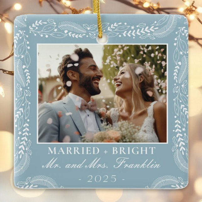 botanischer Rahmen Foto 1. Weihnachten Verheiratet Keramikornament (Von Creator hochgeladen)