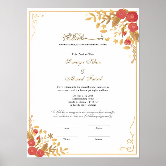 Botanischer Rahmen Nikka Vertrag Poster (Vorne)