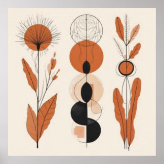 Botanischer Rhythmus — Geometrische abstrakte Wand Poster