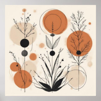 Botanischer Rhythmus — Geometrische abstrakte Wand Poster