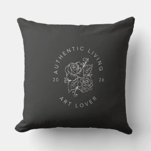 Botanischer Rosenkreis-Logo Kissen