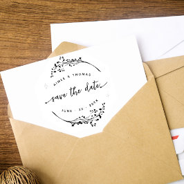 Botanischer Rustikaler Kranz Save the Date Hochzei Gummistempel