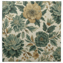 Botanischer Salbei Celadon Waldgrün Gold Blumenmus