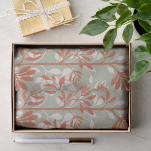 Botanischer Salbei Koralle Poetisch Blumig Elegant Seidenpapier