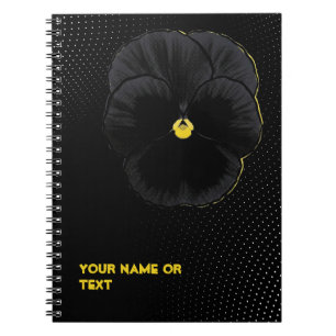 Botanischer Samt: Die 'Sorbet Black Delight' Viola Notizblock