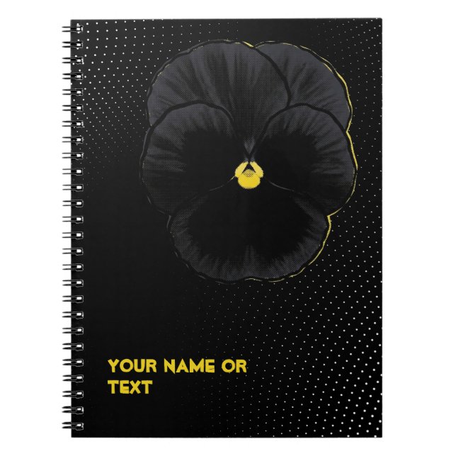 Botanischer Samt: Die 'Sorbet Black Delight' Viola Notizblock (Vorderseite)