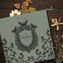 Botanischer Schild Herbarium Salbeigrün 