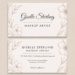Botanischer Schimmer und Schwarz-Makeup-Kunstschmu Visitenkarte<br><div class="desc">Ein elegantes Visitenkartendesign für Makeup Künstler und Beauty-Profis. Dieses Layout mit sanftem Hintergrund und zarter botanischer Linienkunst verbindet fett schwarze Schrifttyp mit sauberem,  modernem Text für einen stilvollen und femininen Look. Ideal für Bridal-Make-up,  Freelance-Künstler,  Salons und Schönheitssalons,  die eine polierte und berufliche Markenidentität suchen.</div>