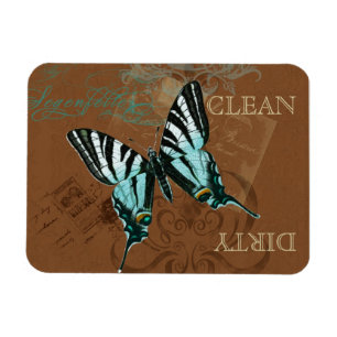 Botanischer Schmetterlings-Vintage saubere Magnet