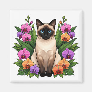 botanischer Siamkatze-Magnet Magnet