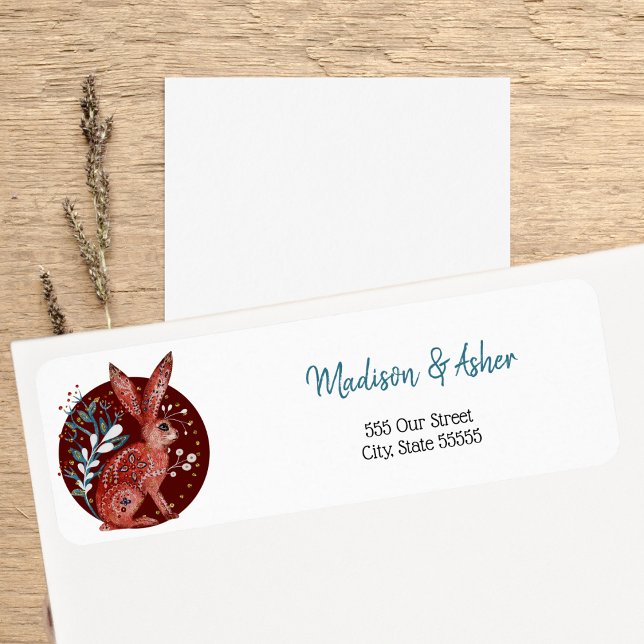 Botanischer Skandinavier Whimsical Folk Art Hare (Von Creator hochgeladen)