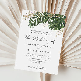 Botanischer Sommer-Boho-Hochzeit im tropischen Grü Einladung